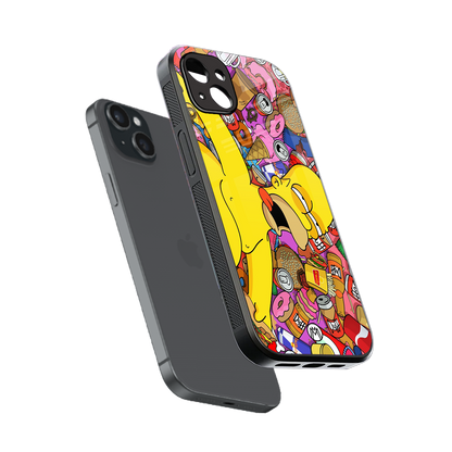 drunk homer simpsons back phone cover | glass case for iphone 14 plus