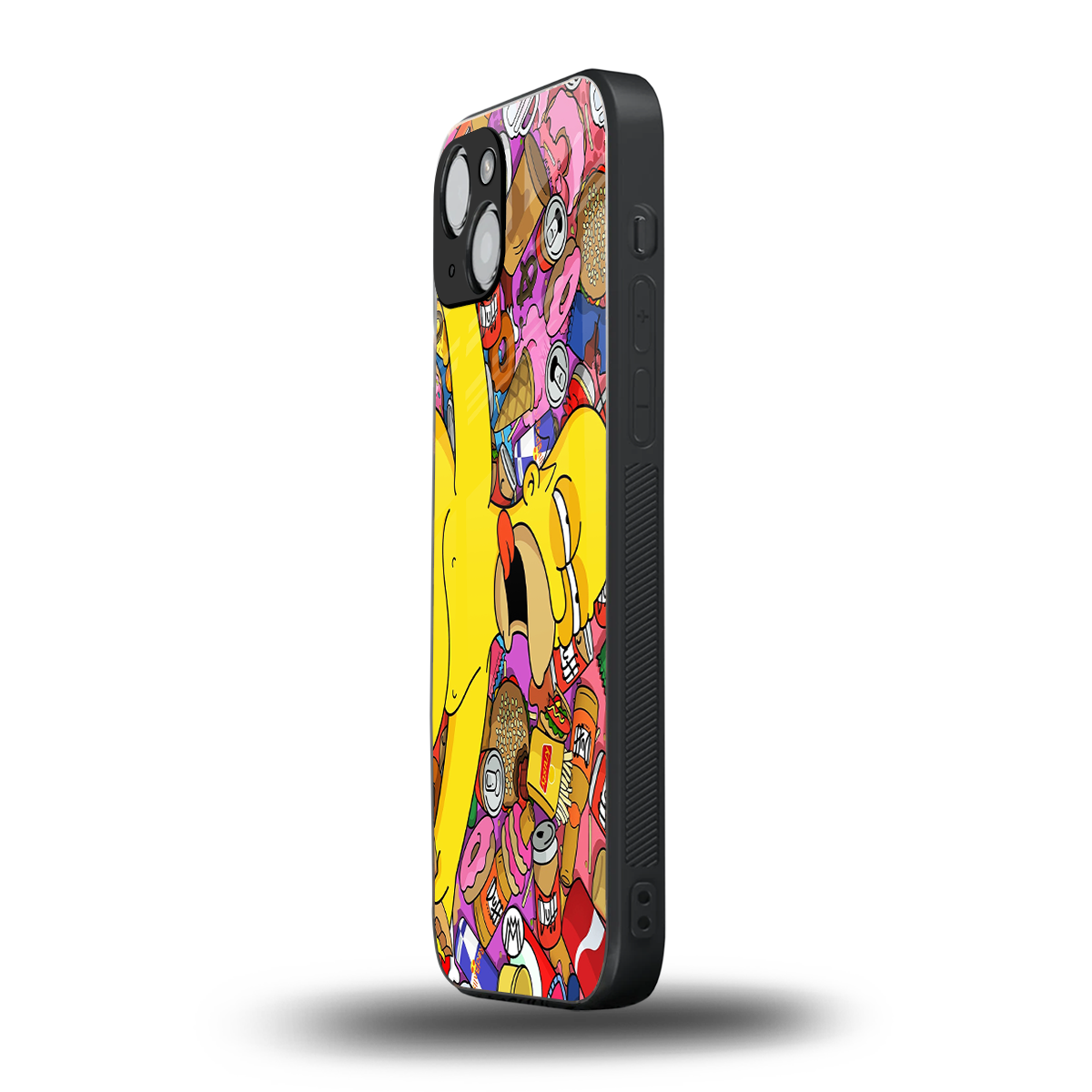 drunk homer simpsons back phone cover | glass case for iphone 14 plus