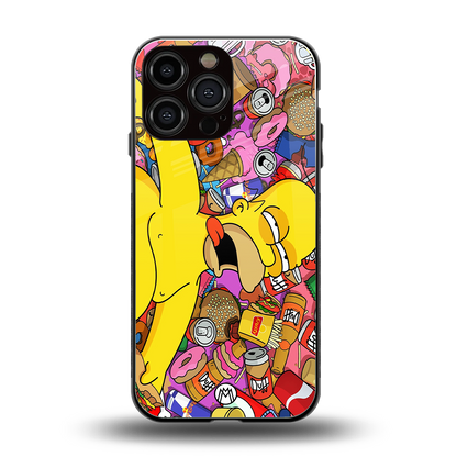 drunk homer simpsons back phone cover | glass case for iphone 14 pro max