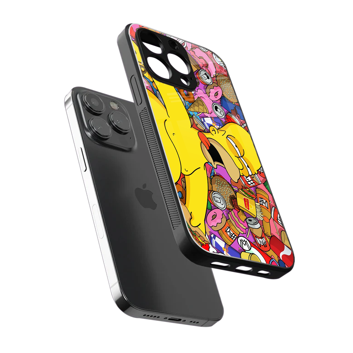 drunk homer simpsons back phone cover | glass case for iphone 15 pro max