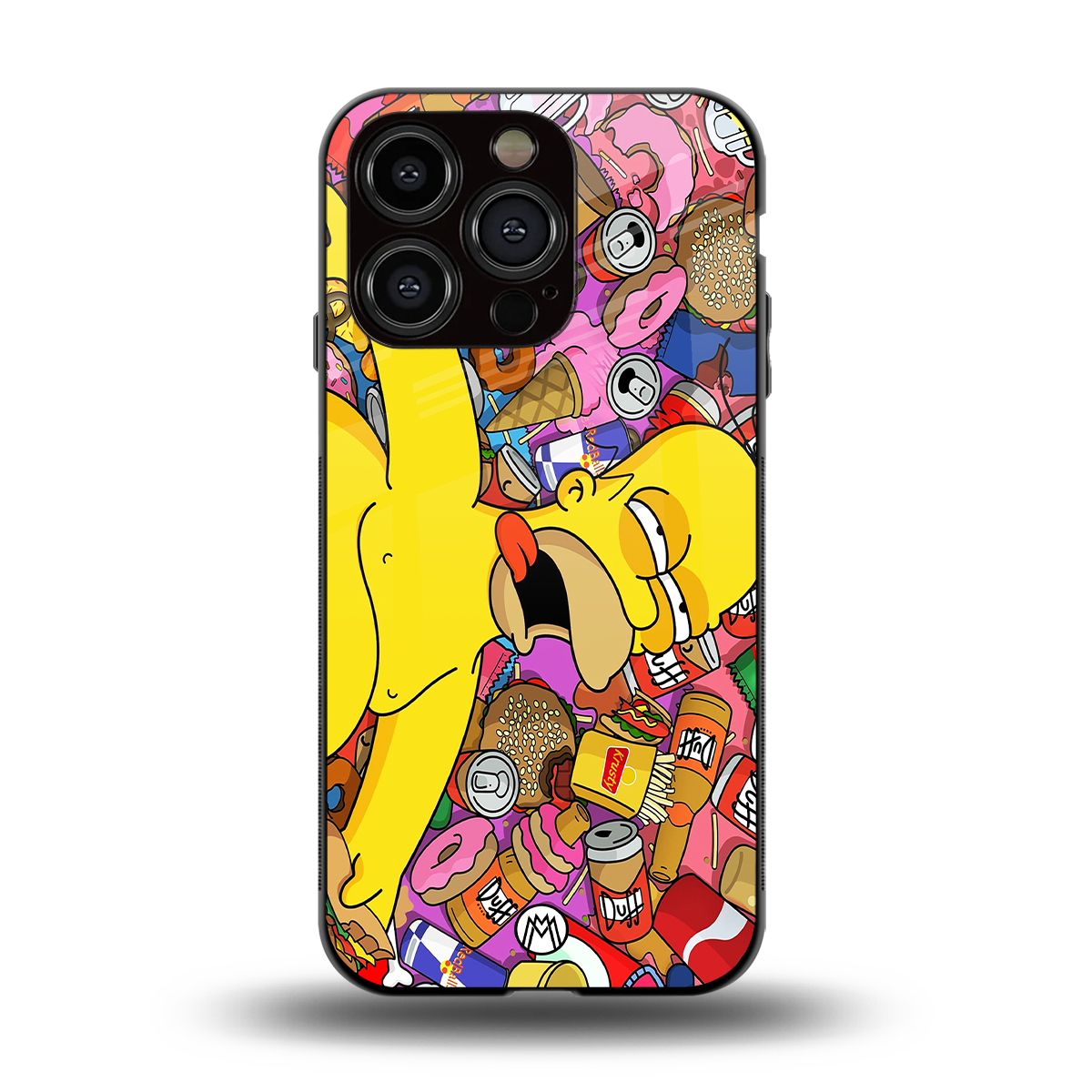drunk homer simpsons back phone cover | glass case for iphone 15 pro