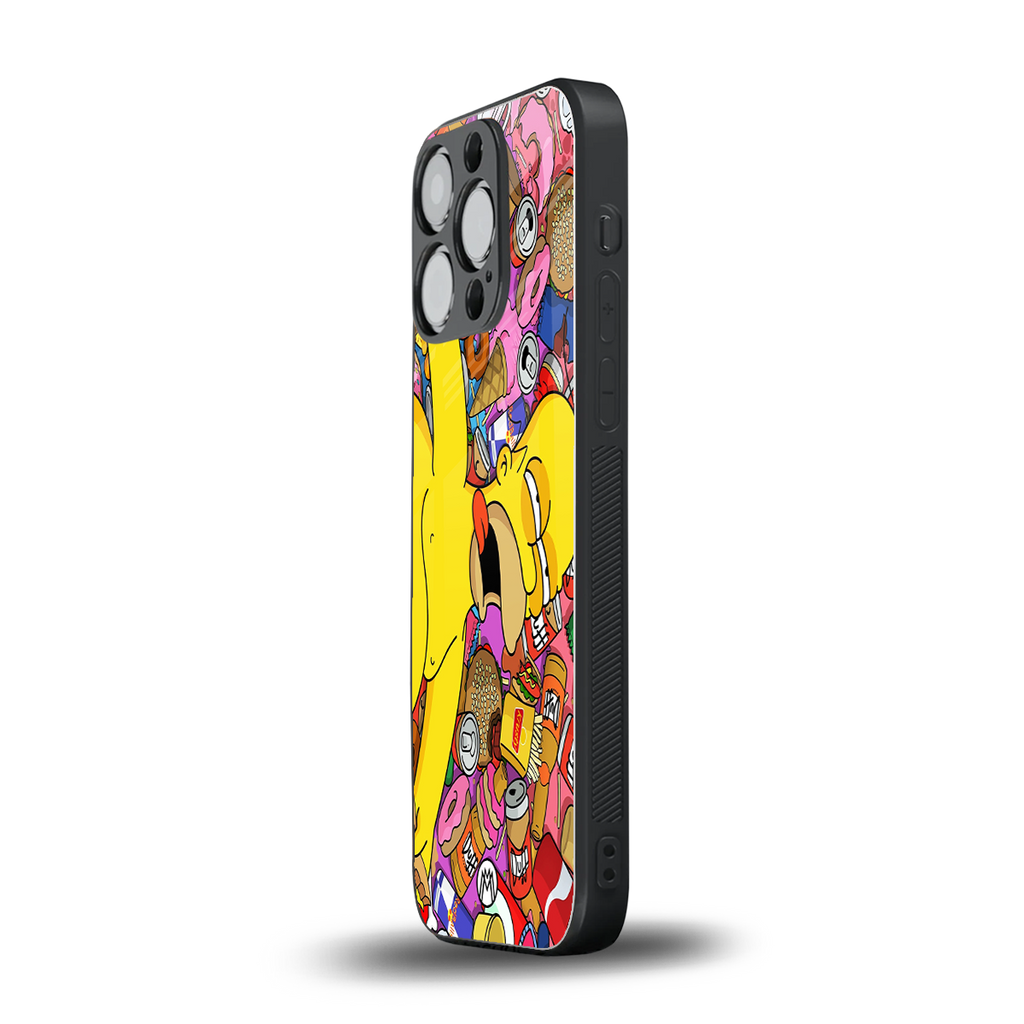 drunk homer simpsons back phone cover | glass case for iphone 15 pro