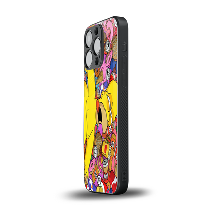 drunk homer simpsons back phone cover | glass case for iphone 15 pro