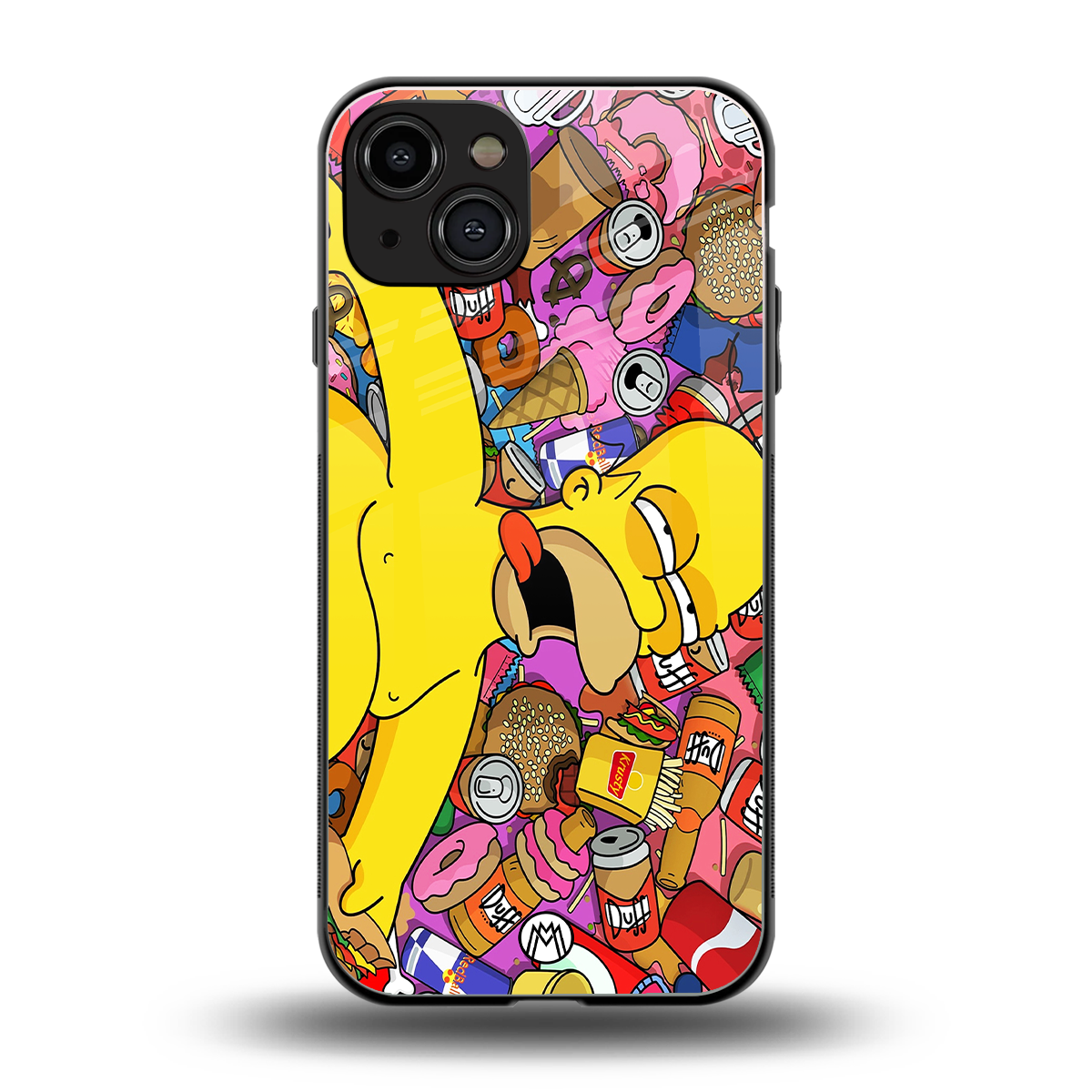 drunk homer simpsons back phone cover | glass case for iphone 15