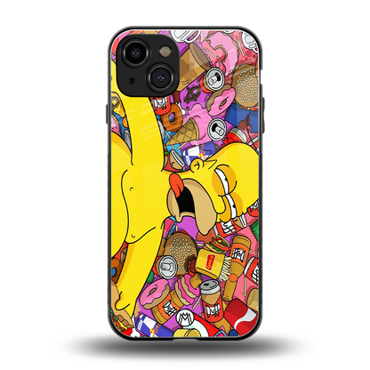 drunk homer simpsons back phone cover | glass case for iphone 15