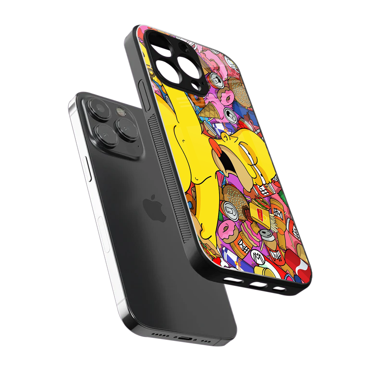 drunk homer simpsons back phone cover | glass case for iphone 15 pro