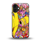 drunk homer simpsons back phone cover | glass case for iphone 16 plus