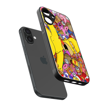 drunk homer simpsons back phone cover | glass case for iphone 16 plus