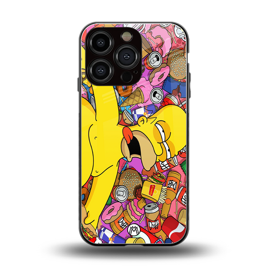 drunk homer simpsons back phone cover | glass case for iphone 16 pro
