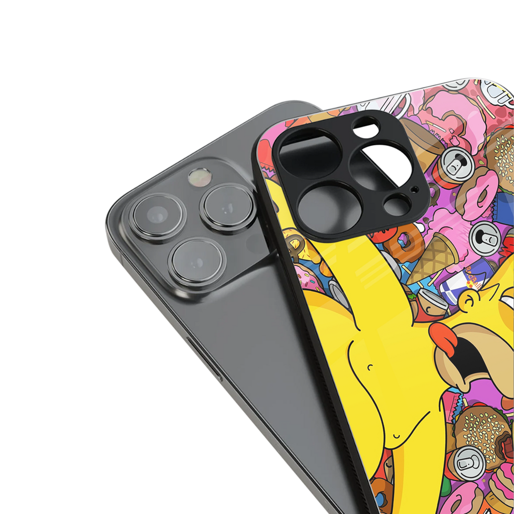 drunk homer simpsons back phone cover | glass case for iphone 15 pro