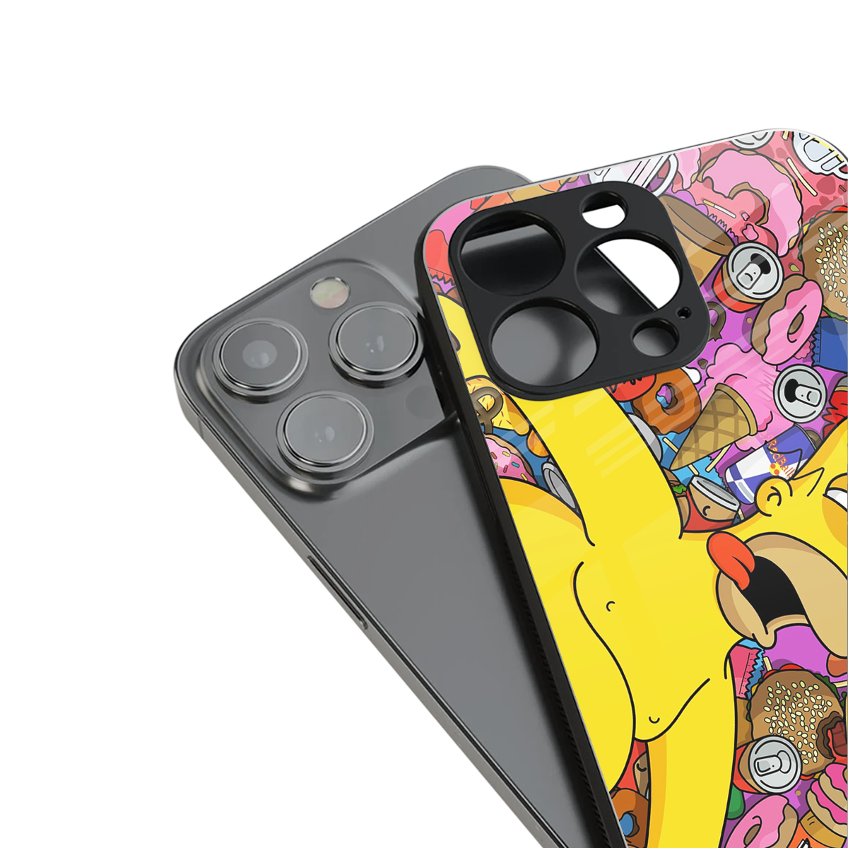 drunk homer simpsons back phone cover | glass case for iphone 15 pro