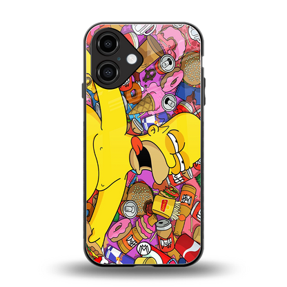drunk homer simpsons back phone cover | glass case for iphone 16