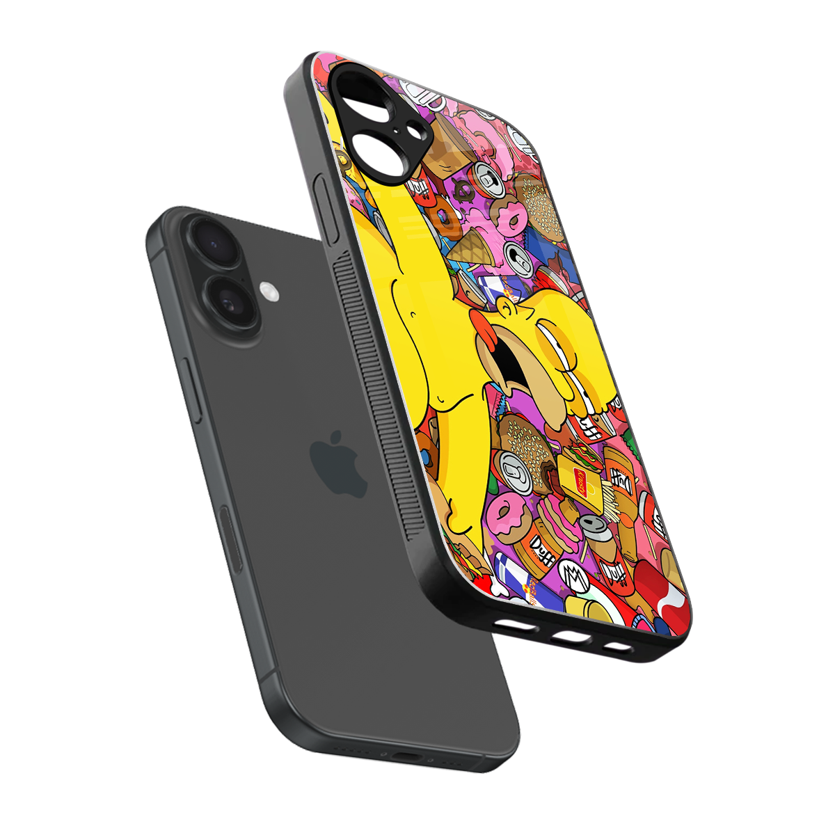 drunk homer simpsons back phone cover | glass case for iphone 16
