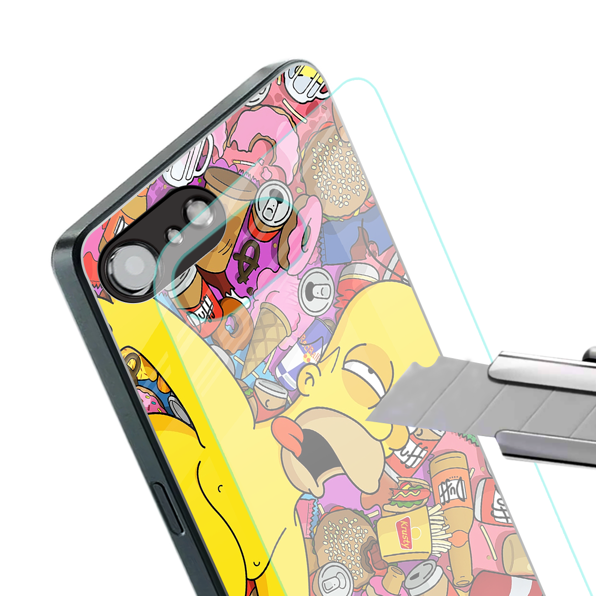 drunk homer simpsons back phone cover | glass case for iphone 16e