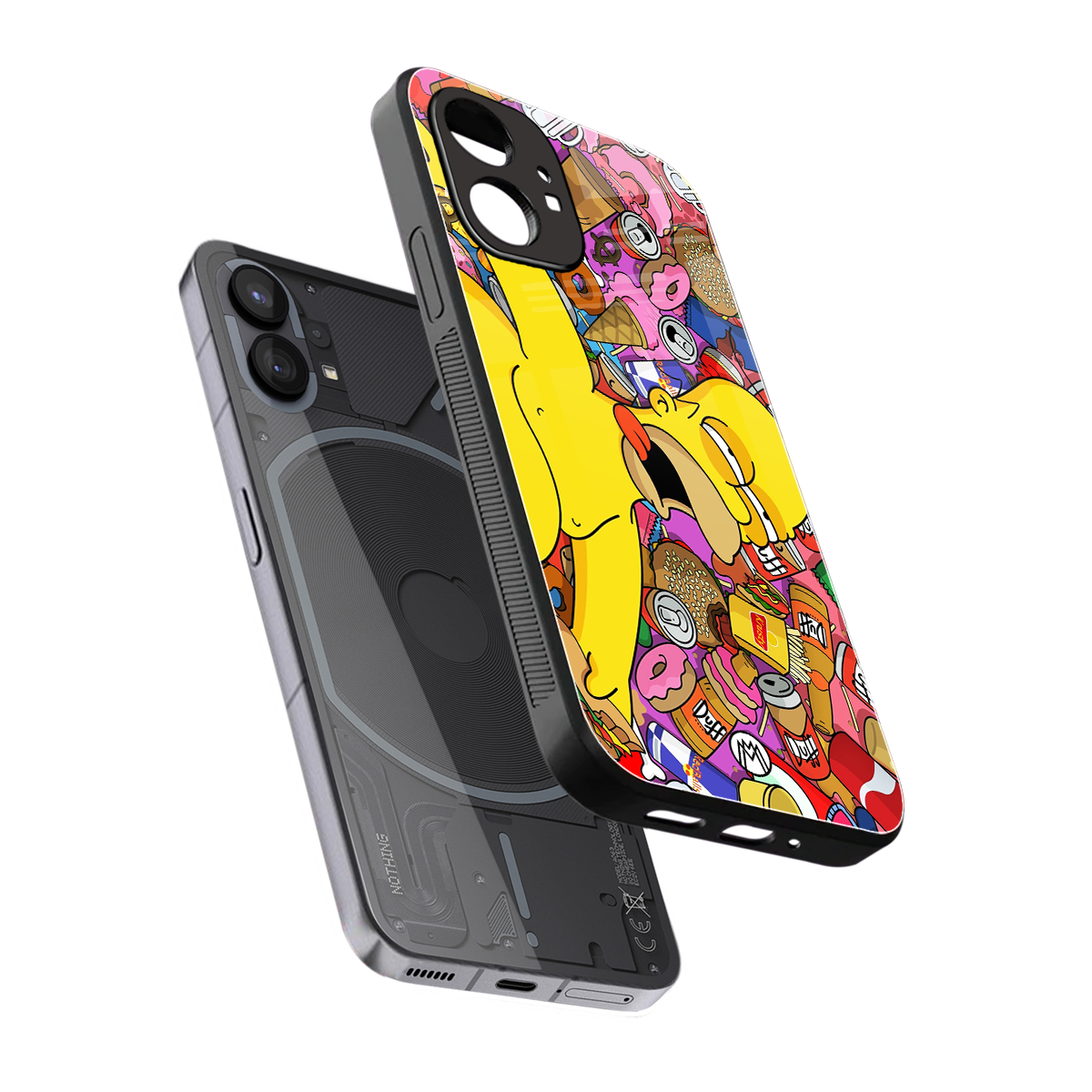 drunk homer simpsons back phone cover | glass case for nothing phone 1