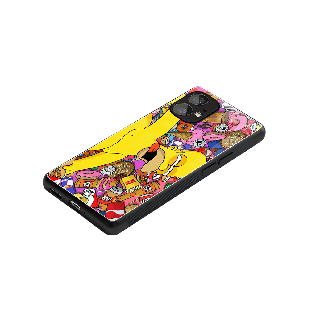 drunk homer simpsons back phone cover | glass case for nothing phone 1