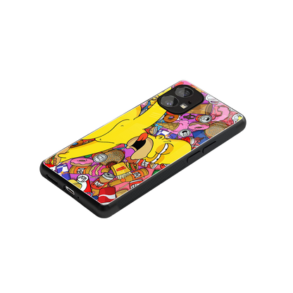 drunk homer simpsons back phone cover | glass case for nothing phone 1