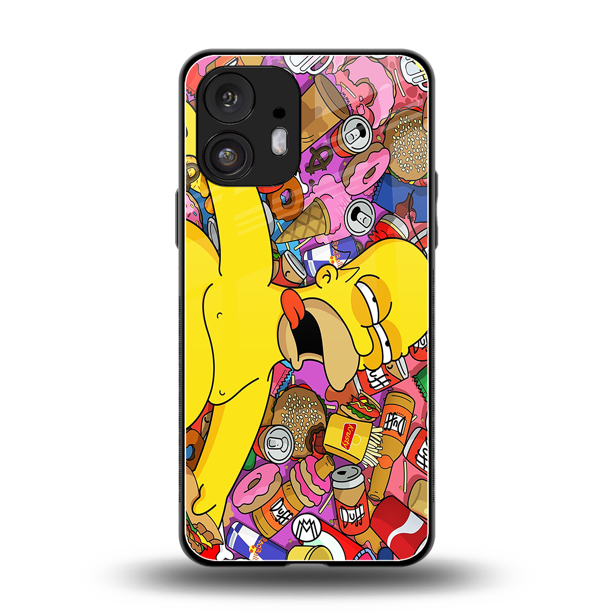 drunk homer simpsons back phone cover | glass case for nothing phone 2