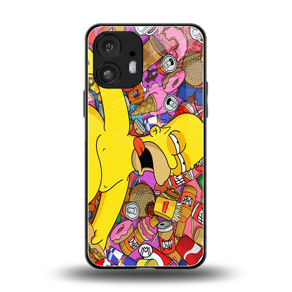 drunk homer simpsons back phone cover | glass case for nothing phone 2