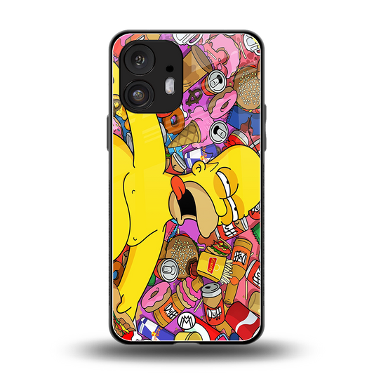 drunk homer simpsons back phone cover | glass case for nothing phone 2
