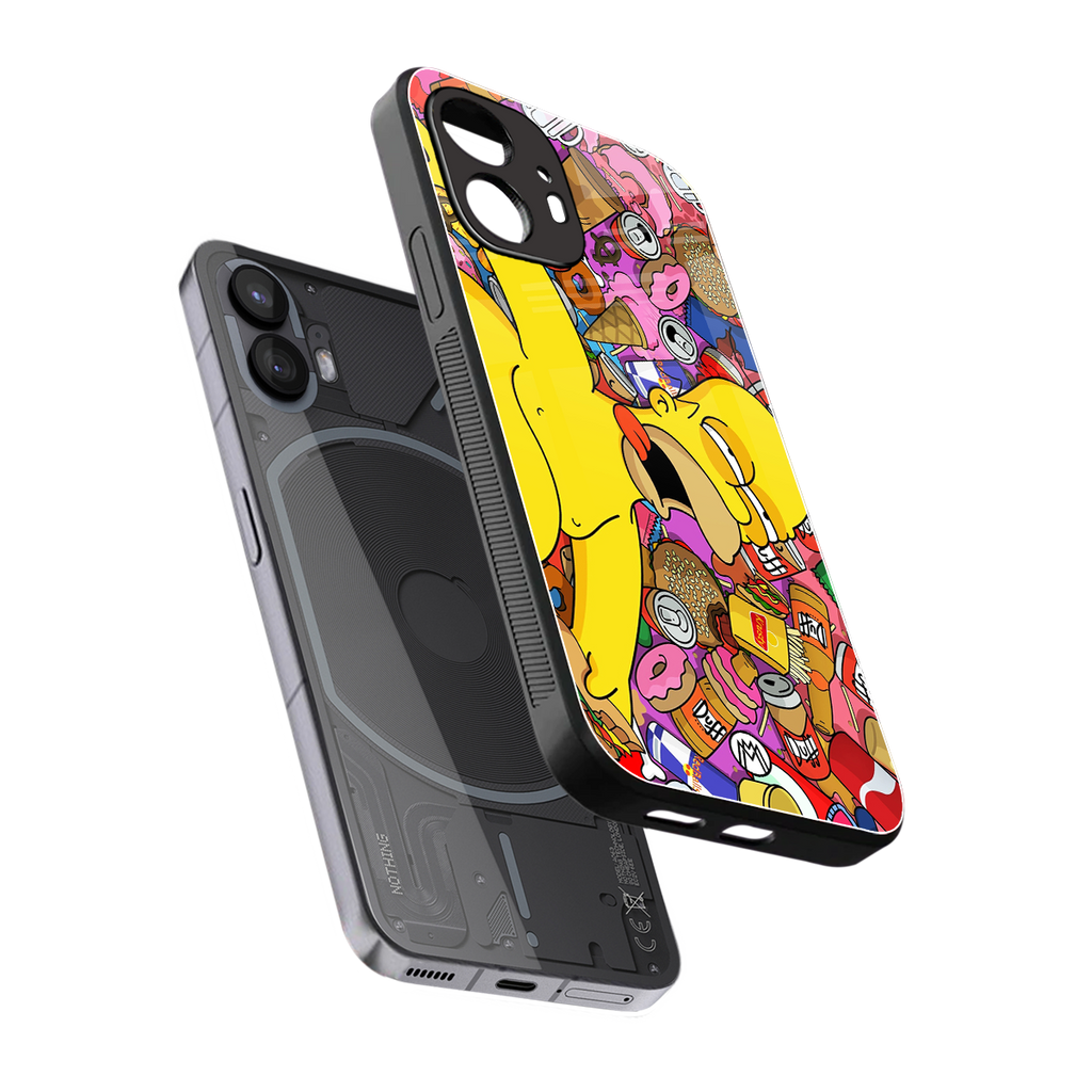 drunk homer simpsons back phone cover | glass case for nothing phone 2