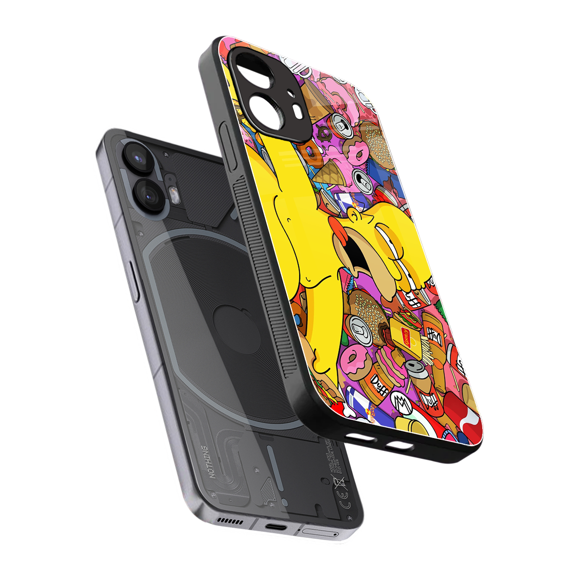 drunk homer simpsons back phone cover | glass case for nothing phone 2