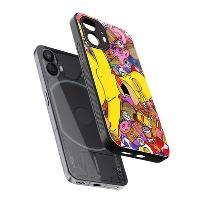 drunk homer simpsons back phone cover | glass case for nothing phone 2