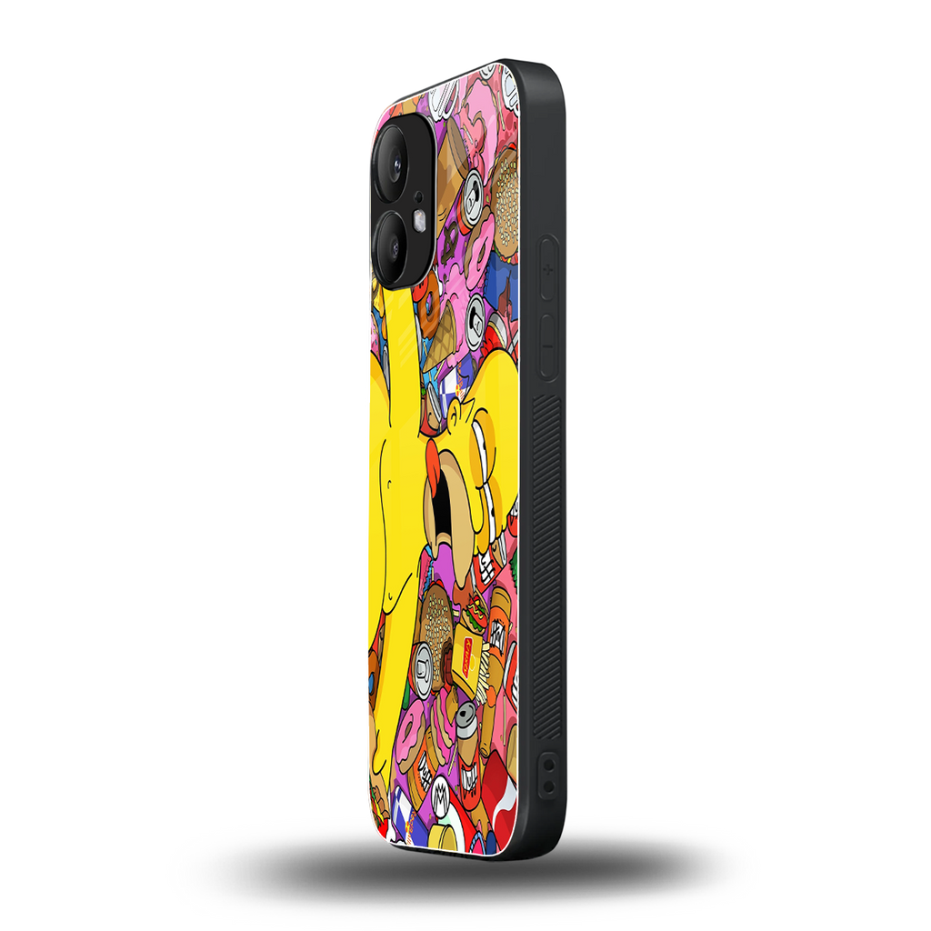 drunk homer simpsons back phone cover | glass case for nothing phone 2