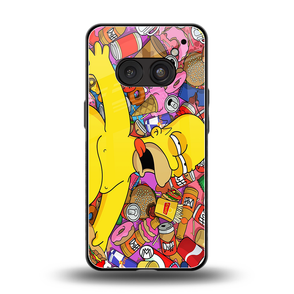 drunk homer simpsons back phone cover | glass case for nothing phone 2a