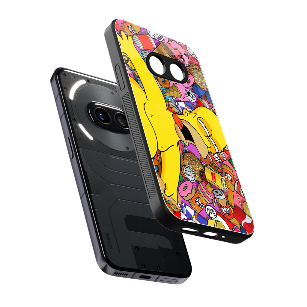 drunk homer simpsons back phone cover | glass case for nothing phone 2a