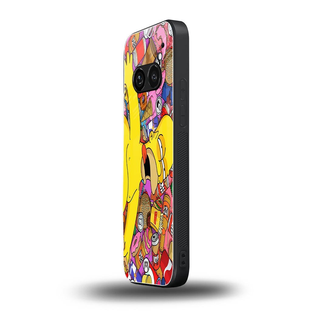 drunk homer simpsons back phone cover | glass case for nothing phone 2a