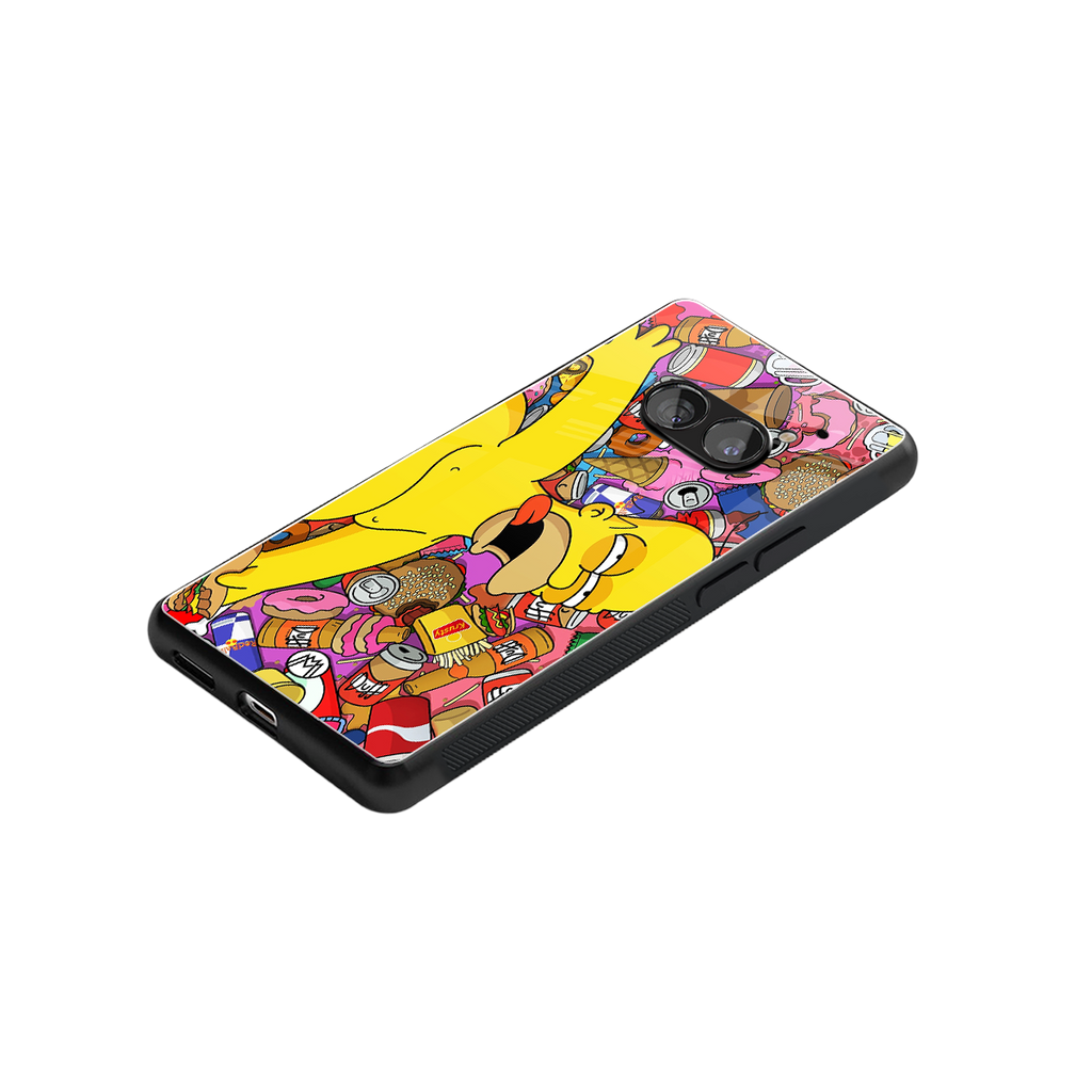 drunk homer simpsons back phone cover | glass case for nothing phone 2a