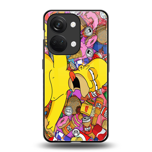 drunk homer simpsons back phone cover | glass case for oneplus nord 3