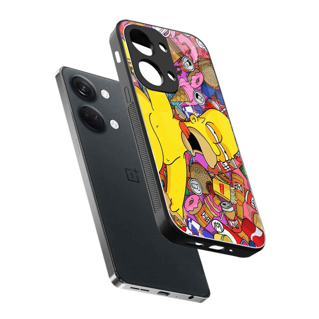 drunk homer simpsons back phone cover | glass case for oneplus nord 3