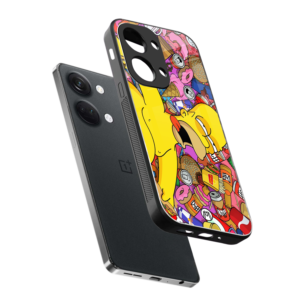 drunk homer simpsons back phone cover | glass case for oneplus nord 3