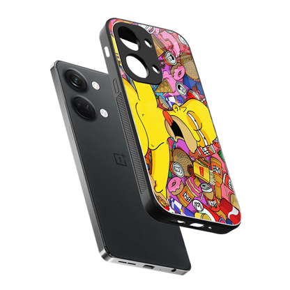 drunk homer simpsons back phone cover | glass case for oneplus nord 3