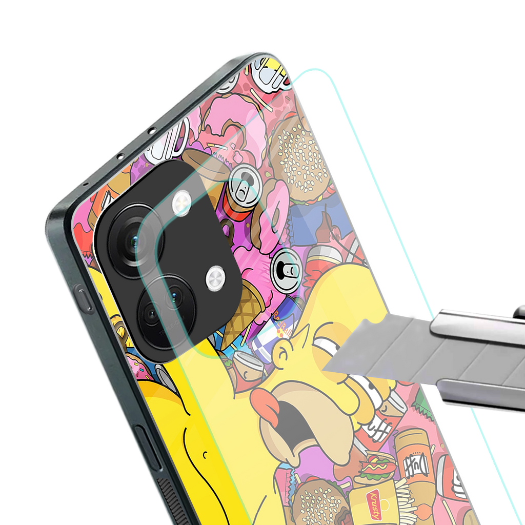 drunk homer simpsons back phone cover | glass case for oneplus nord 3
