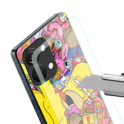 drunk homer simpsons back phone cover | glass case for oneplus nord 3