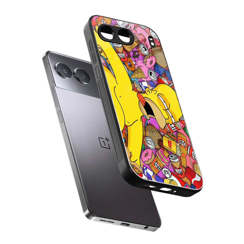 drunk homer simpsons back phone cover | glass case for oneplus nord 4