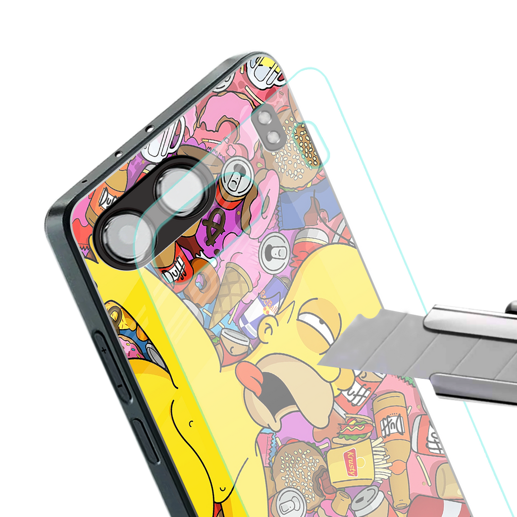 drunk homer simpsons back phone cover | glass case for oneplus nord 4