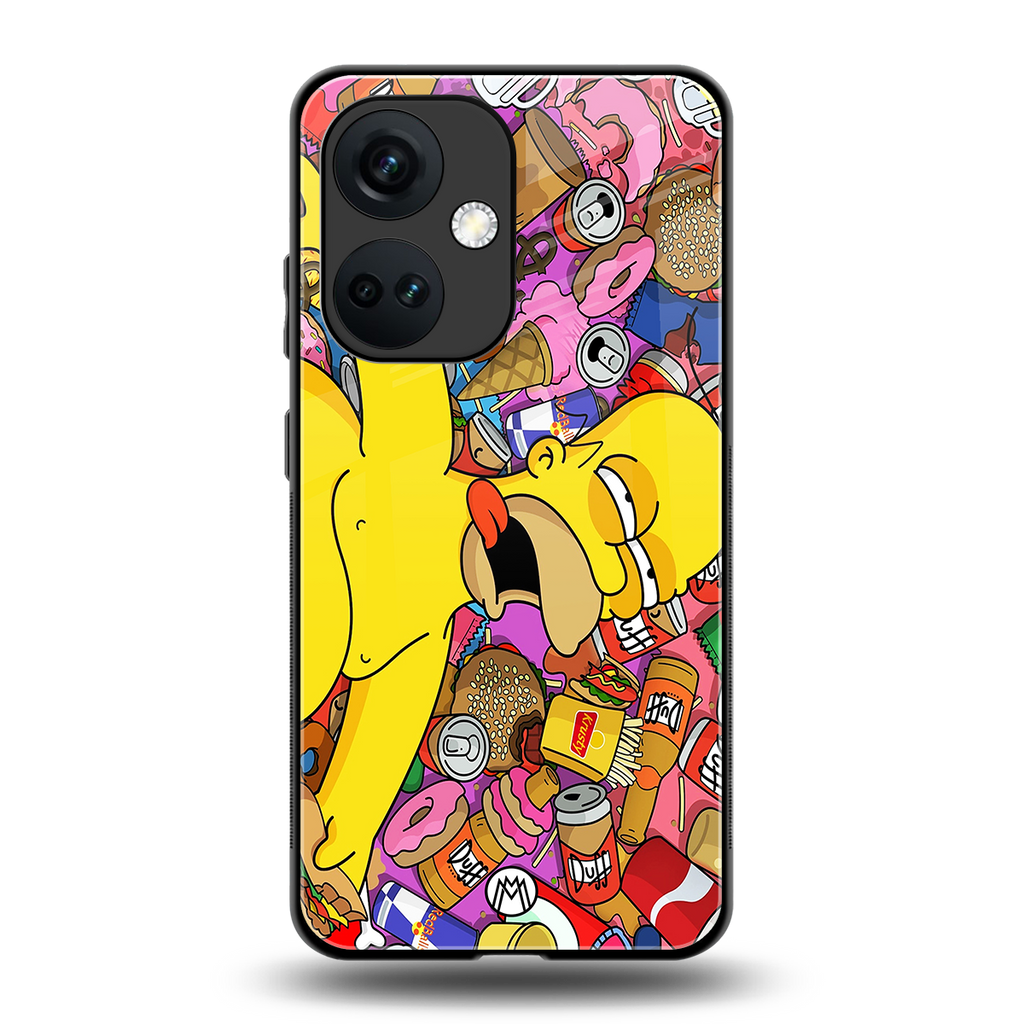 drunk homer simpsons back phone cover | glass case for oneplus nord ce 3