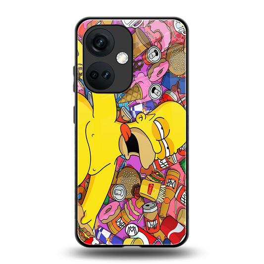 drunk homer simpsons back phone cover | glass case for oneplus nord ce 3