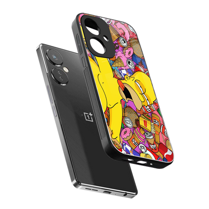drunk homer simpsons back phone cover | glass case for oneplus nord ce 3
