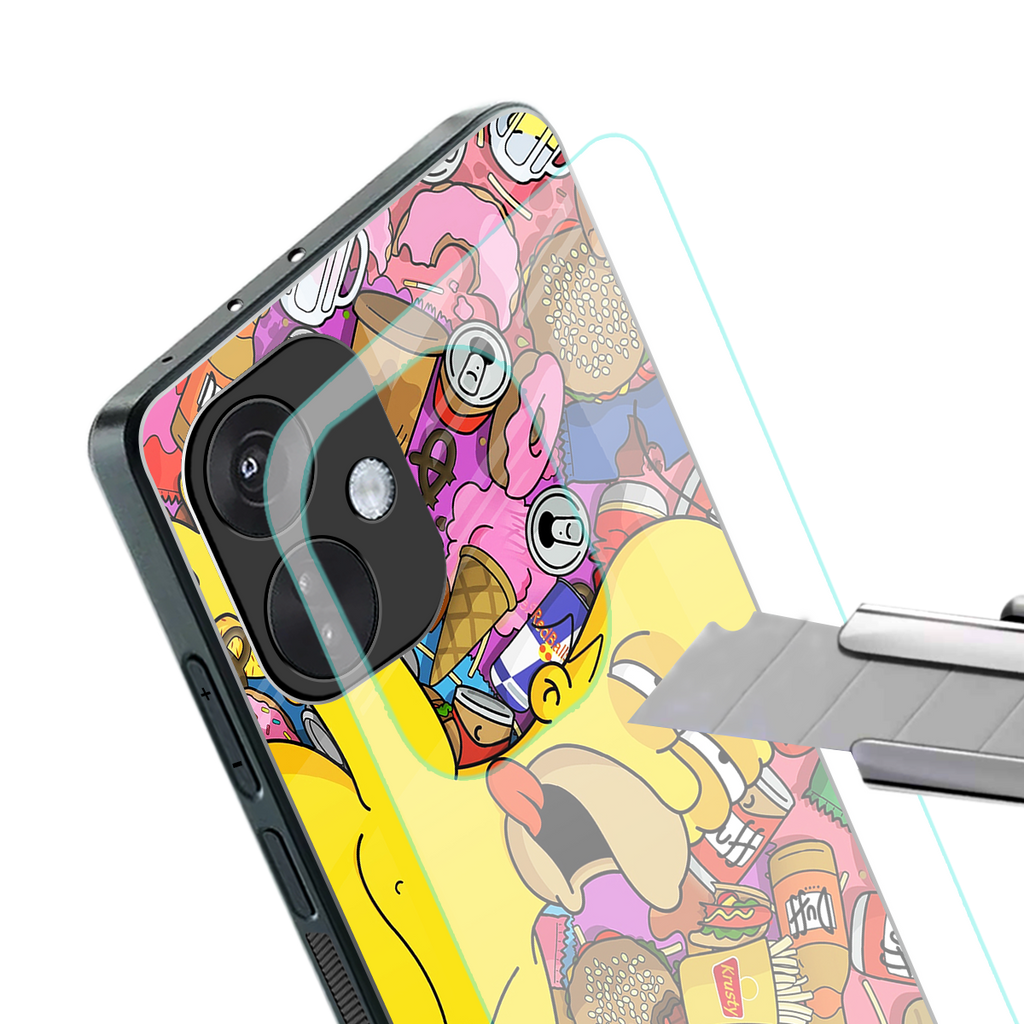 drunk homer simpsons back phone cover | glass case for oneplus nord ce 3