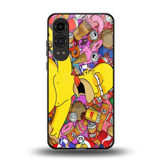drunk homer simpsons back phone cover | glass case for oneplus nord ce 4 lite