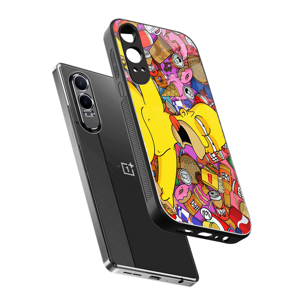 drunk homer simpsons back phone cover | glass case for oneplus nord ce 4 lite