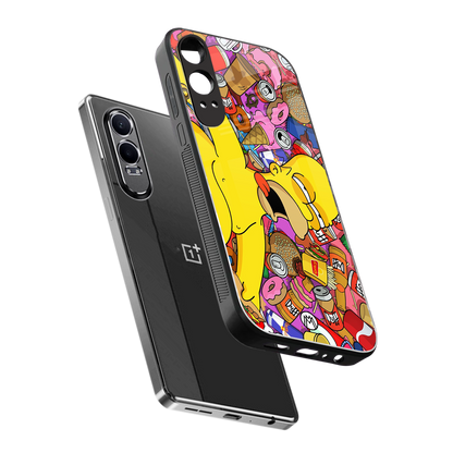 drunk homer simpsons back phone cover | glass case for oneplus nord ce 4 lite