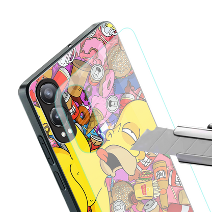 drunk homer simpsons back phone cover | glass case for oneplus nord ce 4 lite