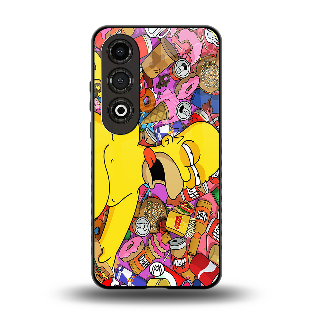 drunk homer simpsons back phone cover | glass case for oneplus nord ce 4