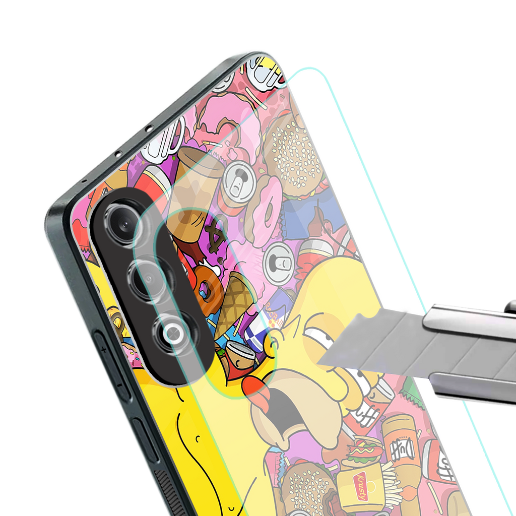drunk homer simpsons back phone cover | glass case for oneplus nord ce 4